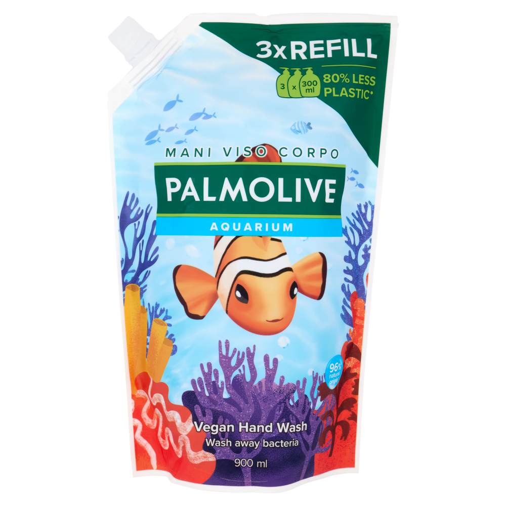 Palmolive Ricarica Sapone Liquido Mani Aquarium vegano 900 ml