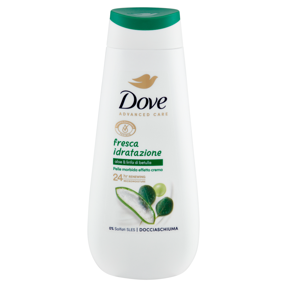 Dove Advanced Care Docciaschiuma fresca idratazione aloe & linfa di betulla 225 ml