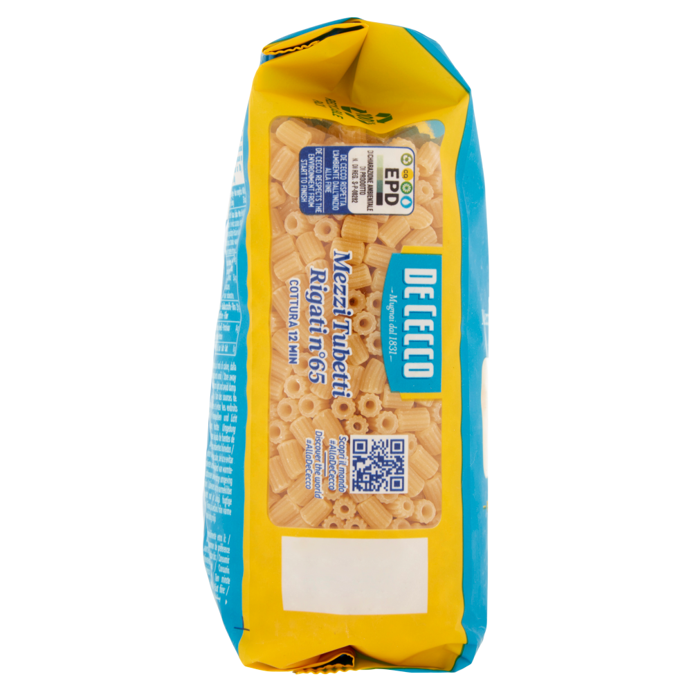 De Cecco Mezzi Tubetti Rigati n&deg;65 500 g