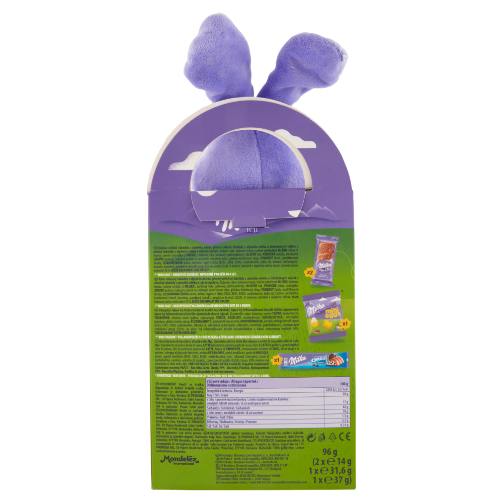 Milka Peluche di Pasqua con cioccolatini assortiti al latte Milka, 96g