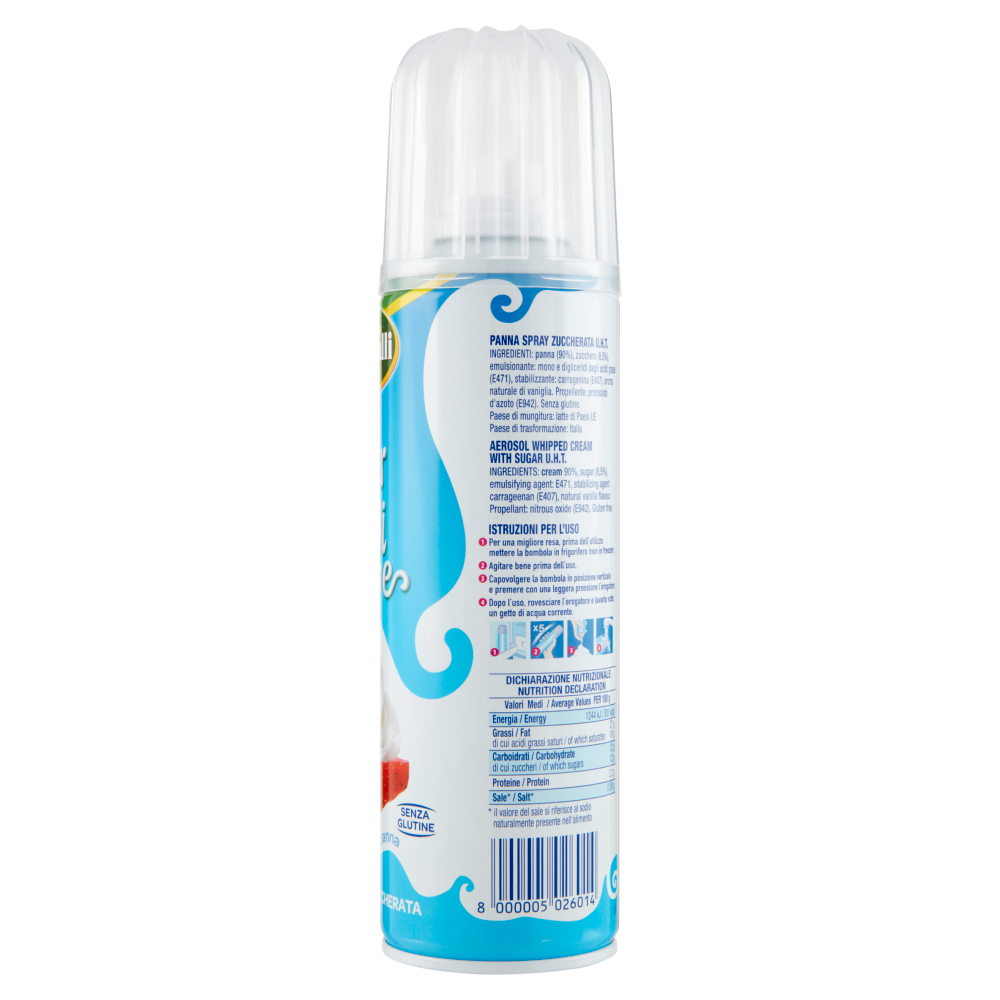 treValli Fior di Neve Panna Spray Zuccherata 250 g