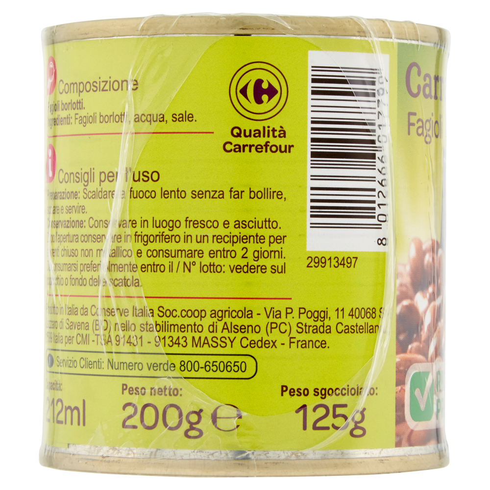 Carrefour Fagioli Borlotti 3 x 200 g