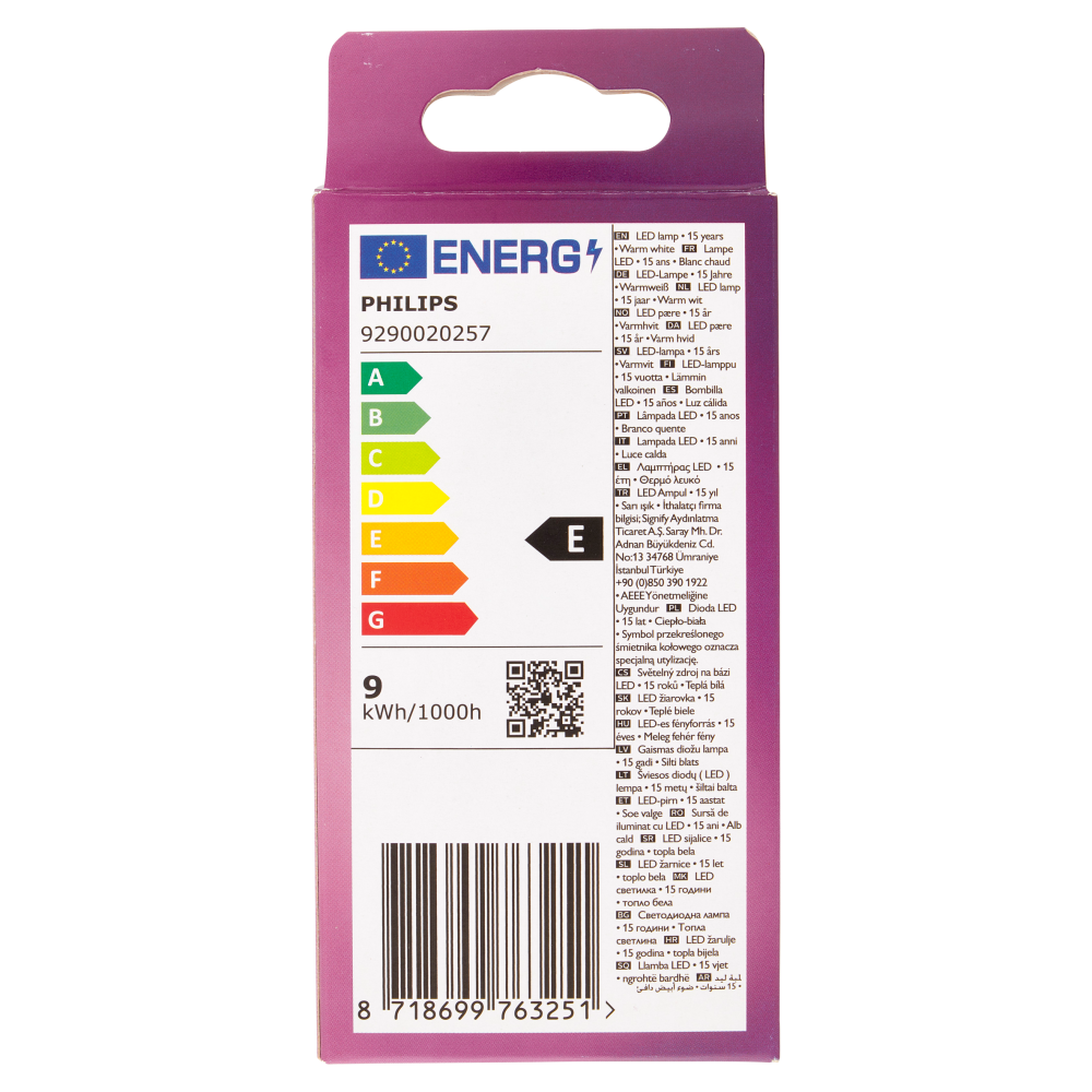 Philips Led goccia vetro 75W E27 2700K