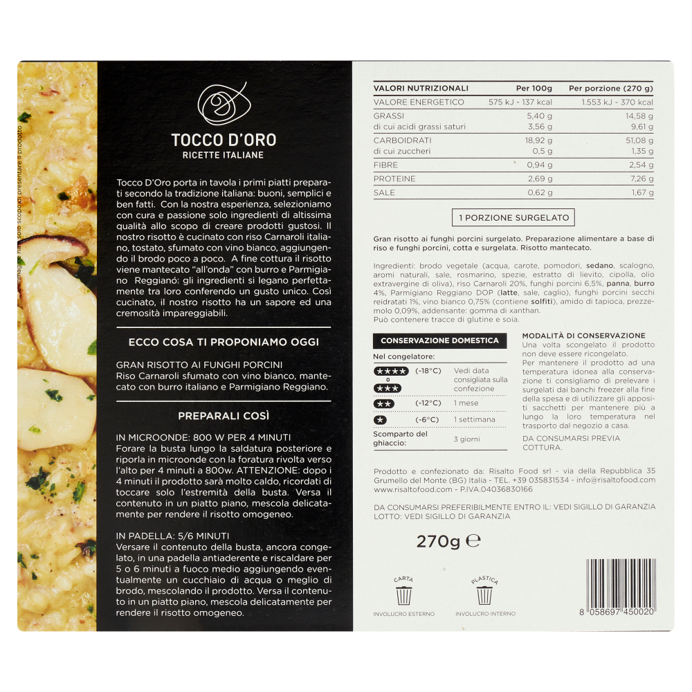 Tocco D'Oro Gran Risotto ai funghi porcini 270 g