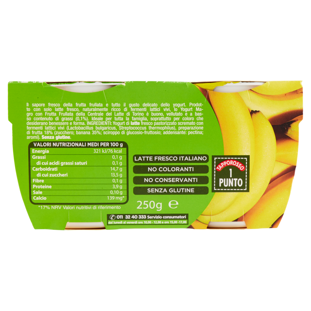 Centrale del Latte di Torino Tapporosso Yogurt Magro Banana 2 x 125 g