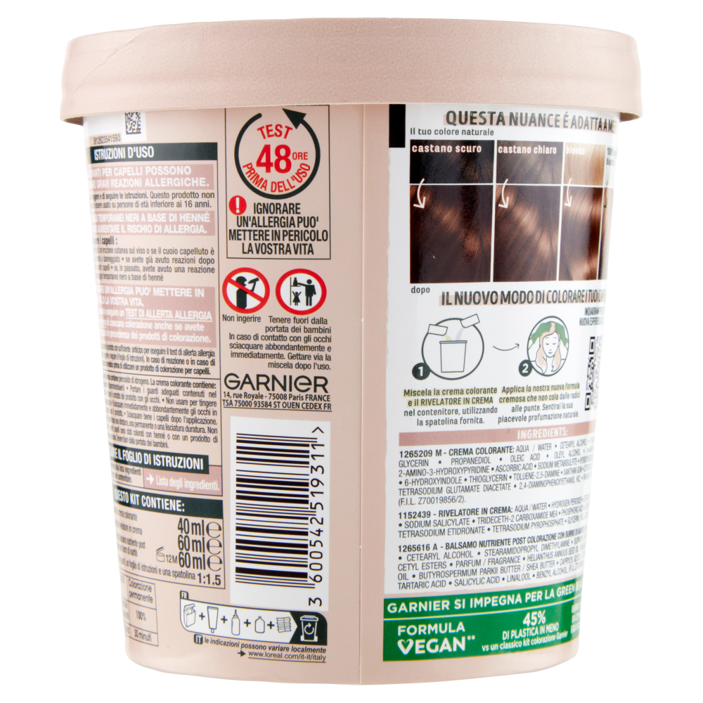 Garnier GOOD 6.0 Castano Mocaccino, colorazione permanente senza ammoniaca, 90% di origine naturale