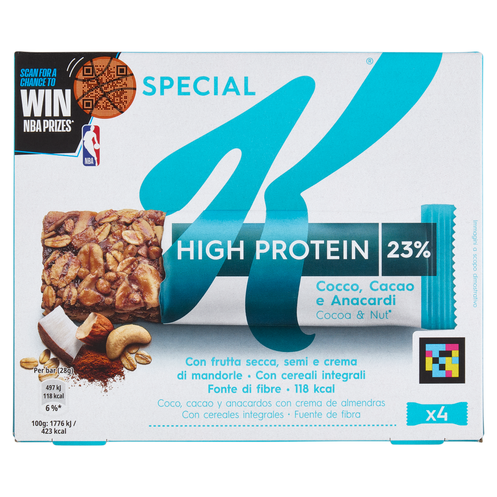 Kellogg's Special K High Protein 23% Cocco, Cacao e Anacardi 4 x 28 g