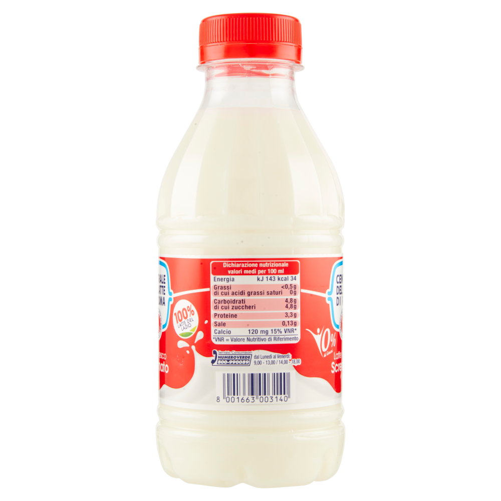 Centrale del Latte di Roma 0% di Grassi Latte Fresco Scremato 500 ml