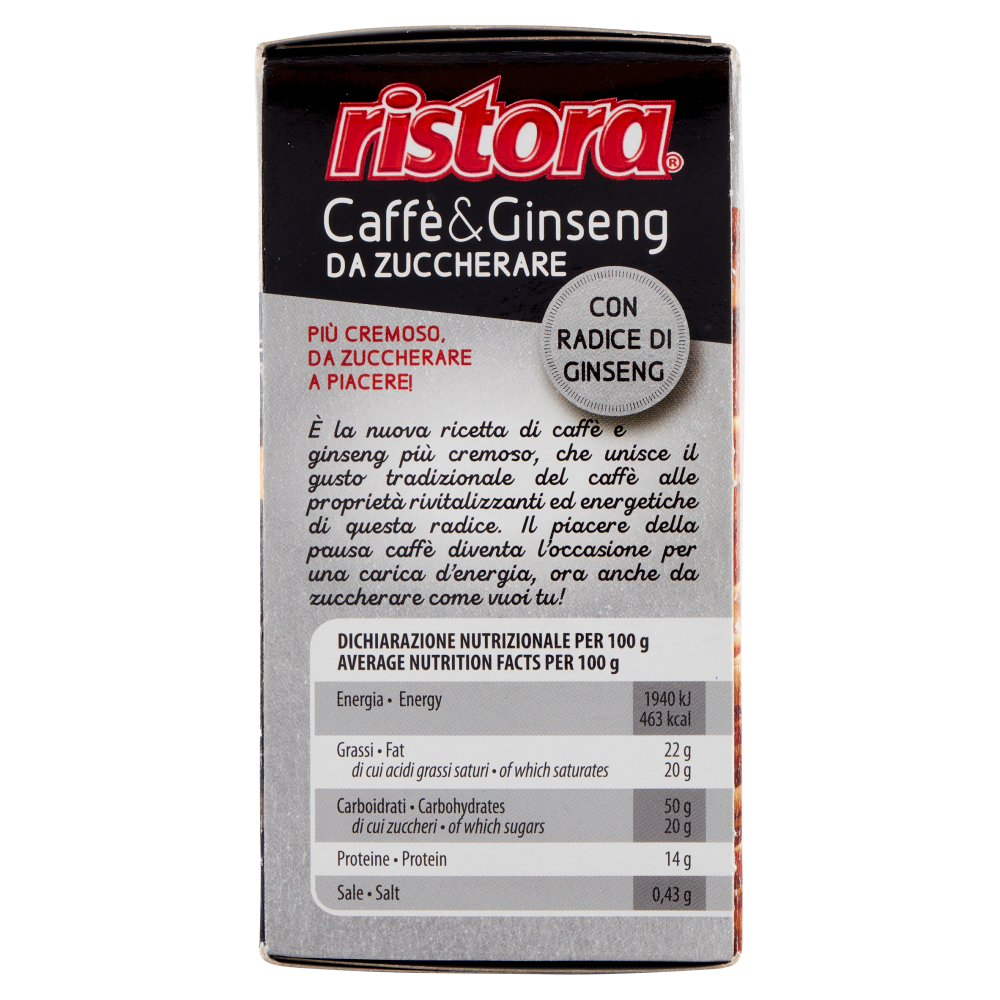 ristora Preparato istantaneo per bevanda al gusto di Caffè & Ginseng da Zuccherare 10 x 7 g