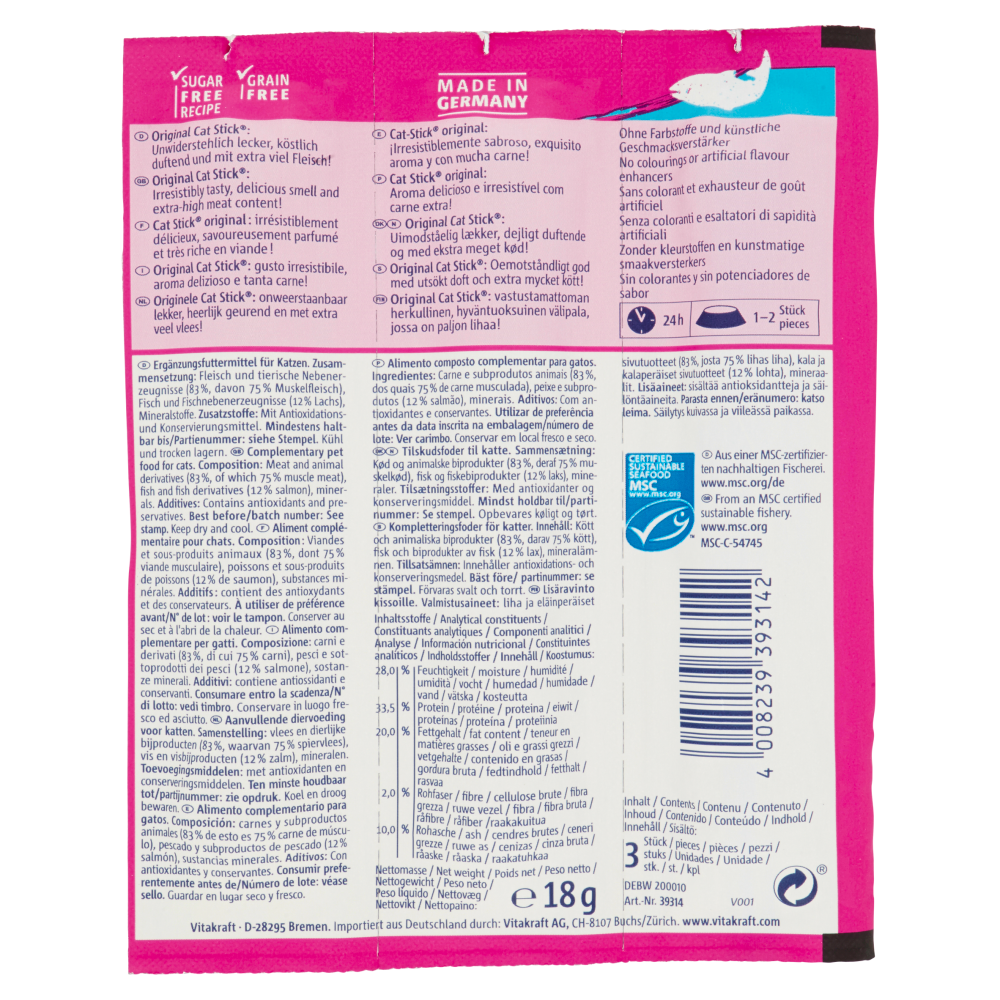Vitakraft CatStick classic Salmone 3 Sticks 18 g