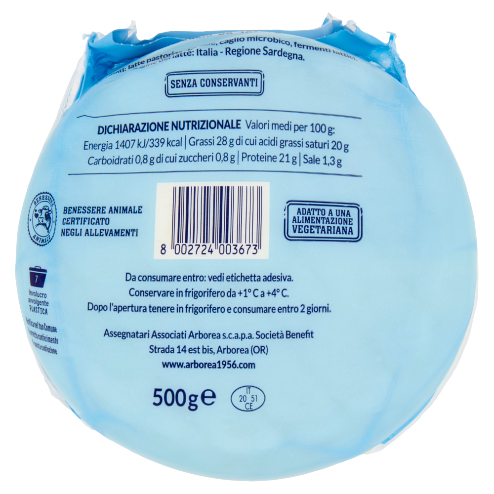Arborea Dolcesardo Formaggio da Tavola 500 g