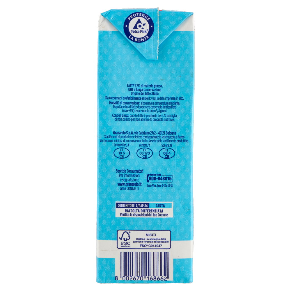 Granarolo Bontà Leggera Latte UHT a Lunga Conservazione 1 litro