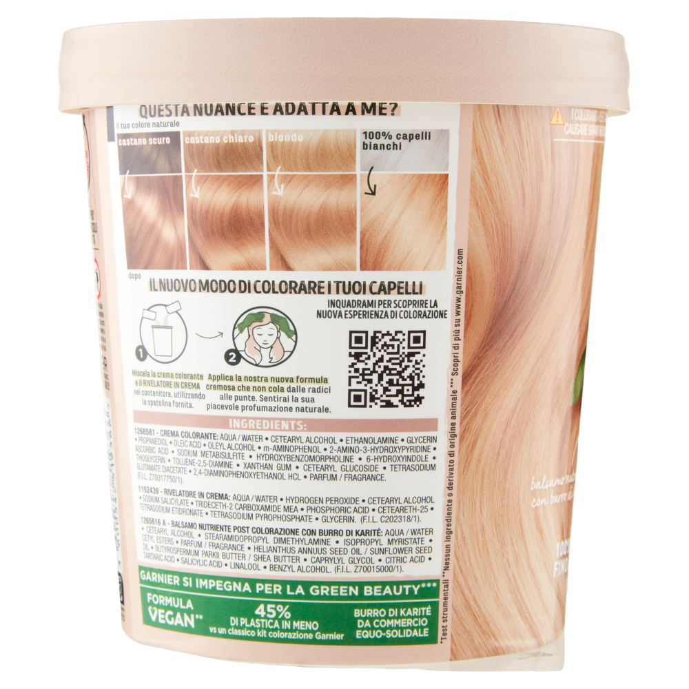 Garnier GOOD 8.0 Biondo Miele, colorazione permanente senza ammoniaca, 90% di origine naturale