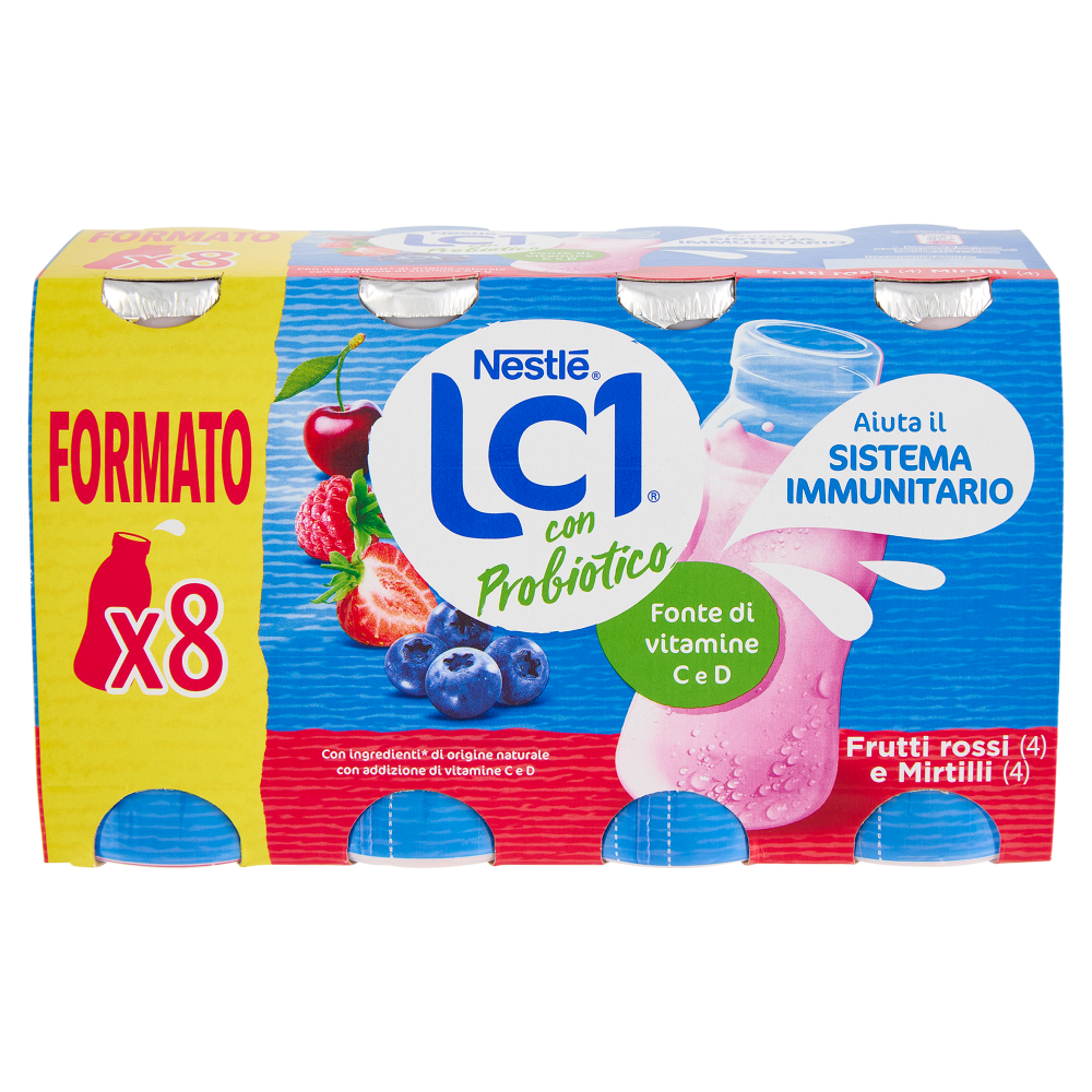 NESTL&Eacute; LC1 con Probiotico Frutti rossi e Mirtilli 8x90g