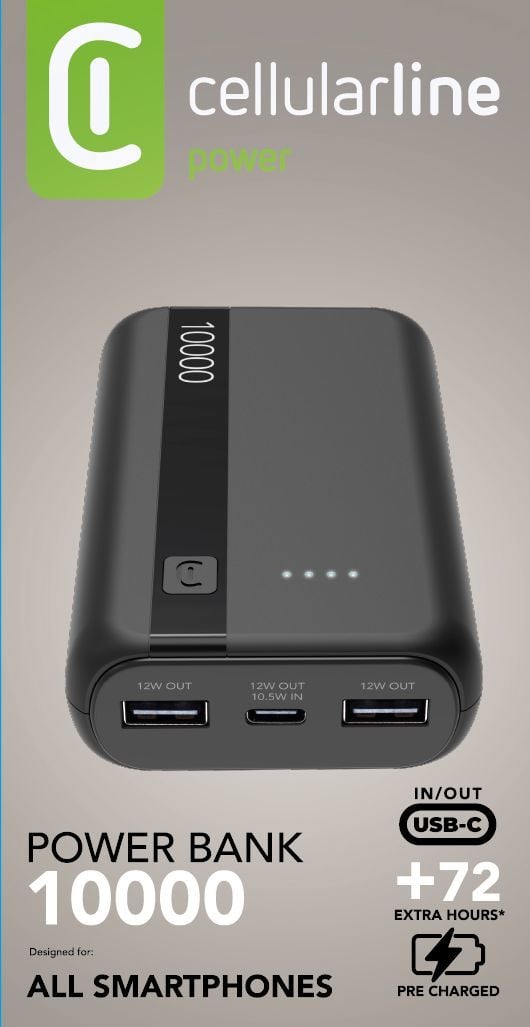 Cellularline Power Bank 10000 Caricabatterie Portatile 10000mAh