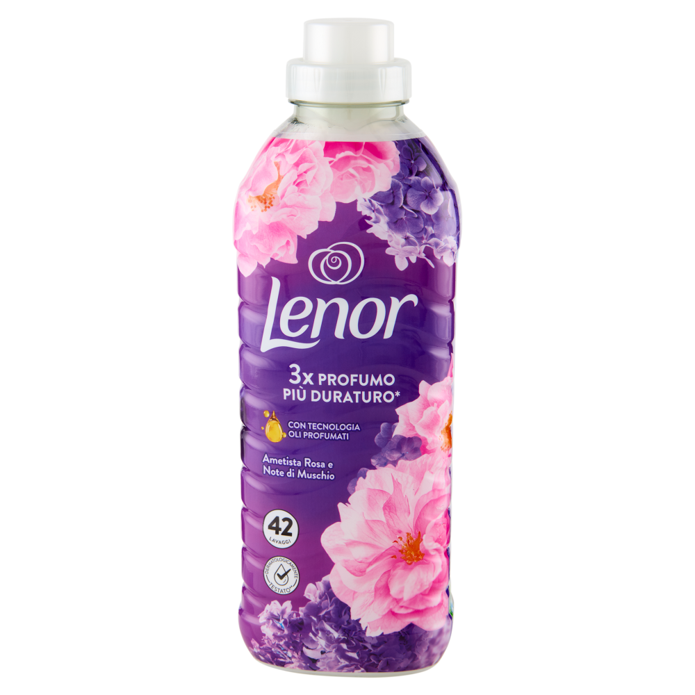 Lenor Ammorbidente Lavatrice Concentrato, Ametista Rosa e Note di Muschio, 42 Lavaggi 882 ml