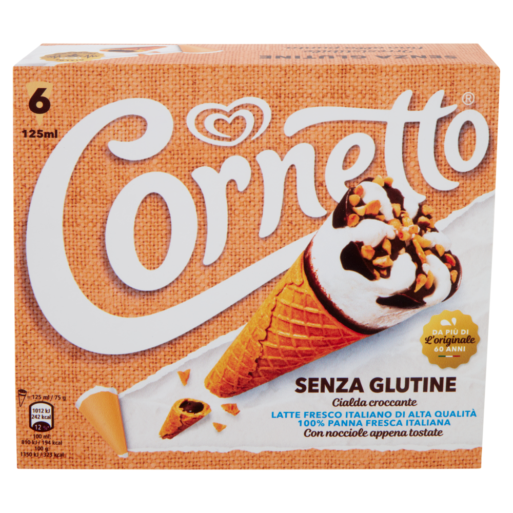Cornetto Algida Senza Glutine 6 Gelati 450 g