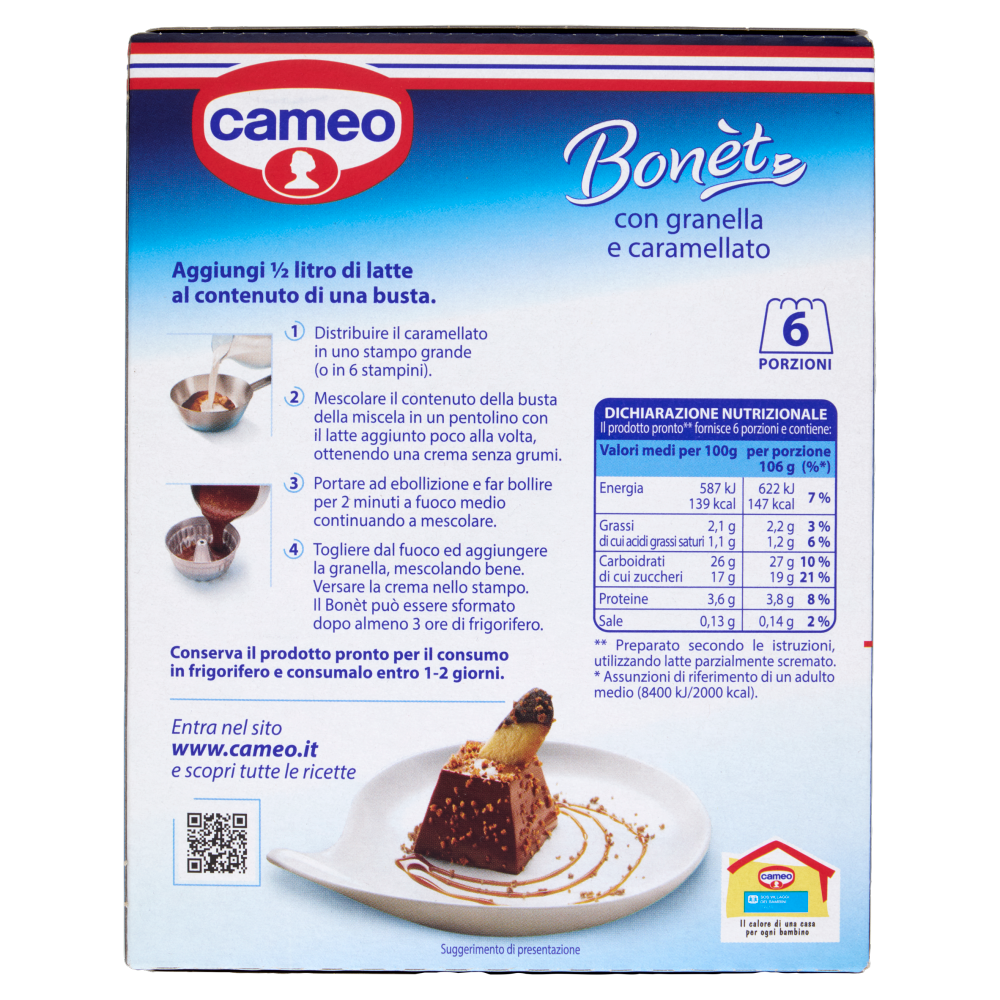 cameo Preparato per Bonèt con granella e caramellato 170 g