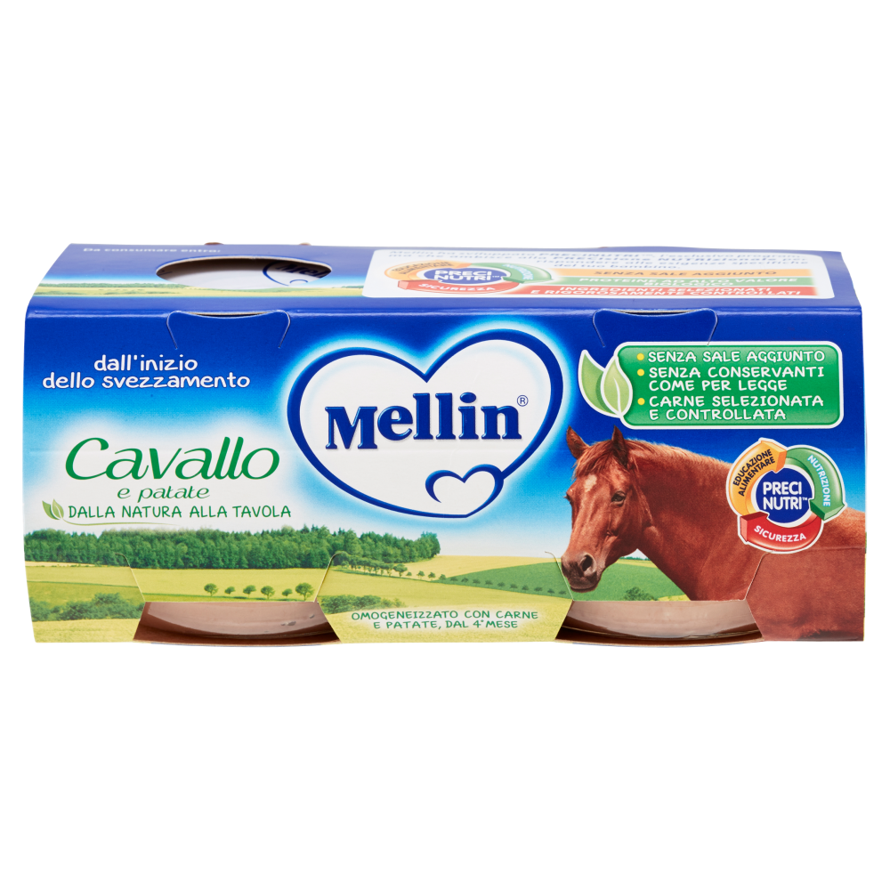 Mellin Cavallo e Patate 100% Naturale Omogeneizzato 2 x 80 g