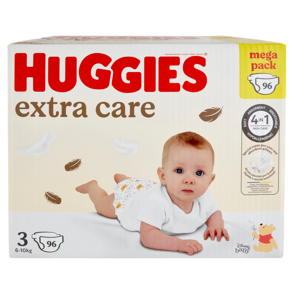 Huggies extra care3 6-10 Kg 96 pz