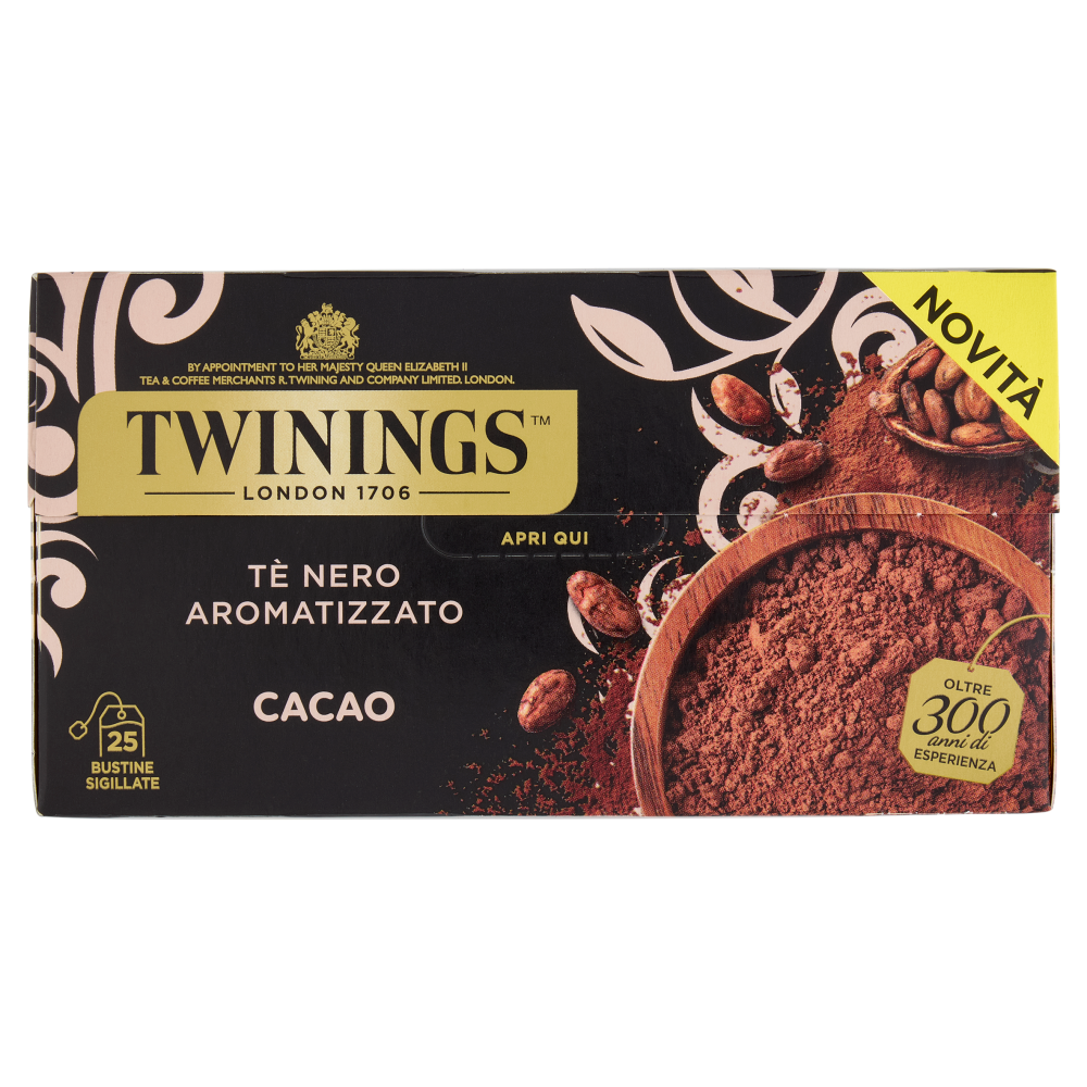 Twinings Cacao Tè Nero aromatizzato 25 filtri The 50 g
