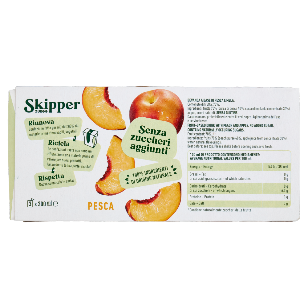 Zuegg Skipper Pesca Senza zuccheri aggiunti* 3 x 200 ml
