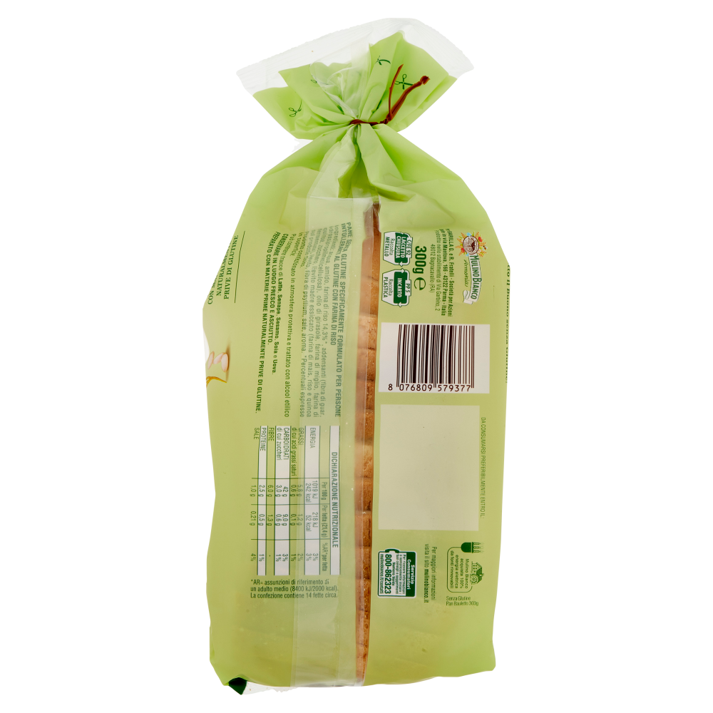 Mulino Bianco Pan Bauletto Senza Glutine Pane con Farina di Riso e Olio