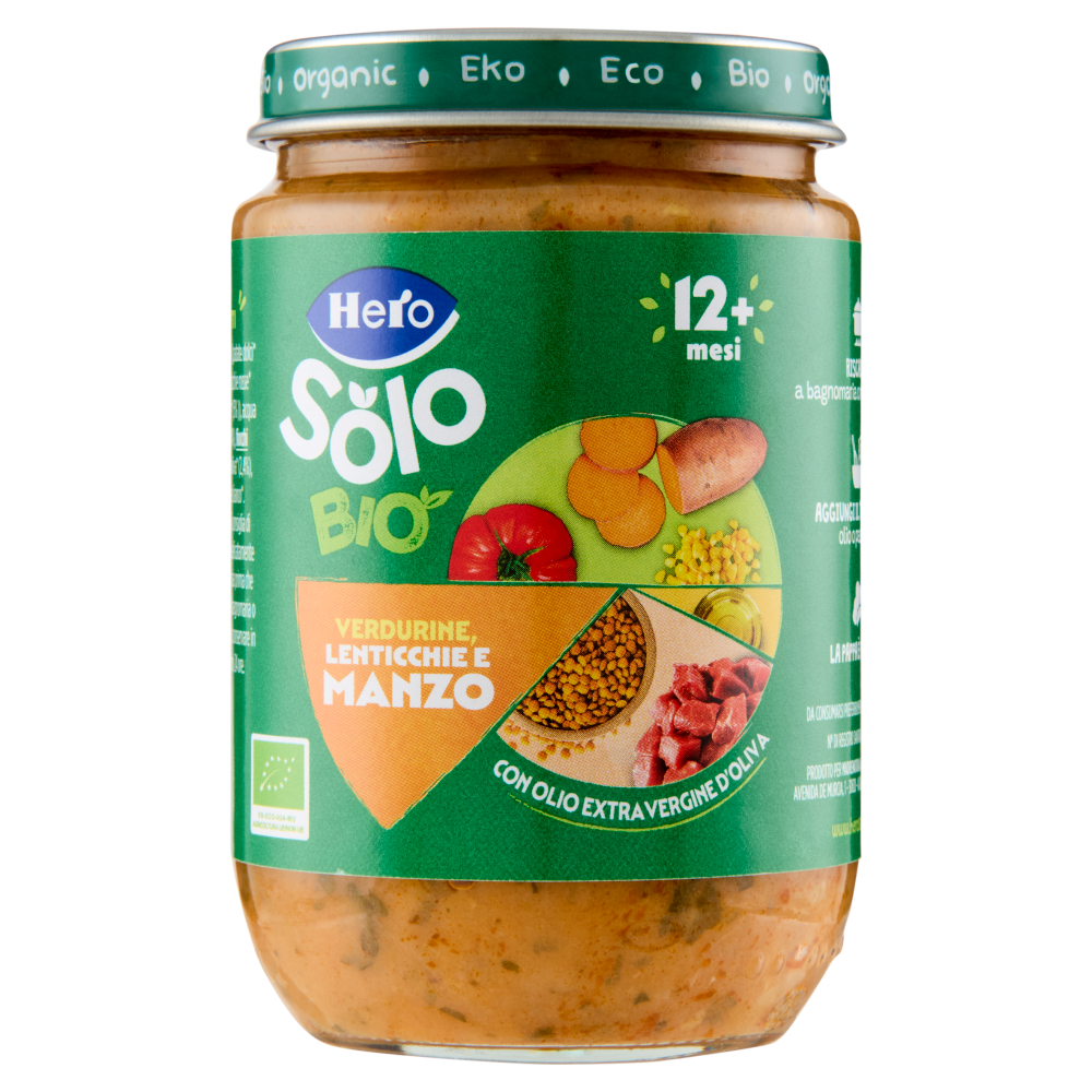Hero Solo Bio Verdurine, Lenticchie e Manzo 190 g