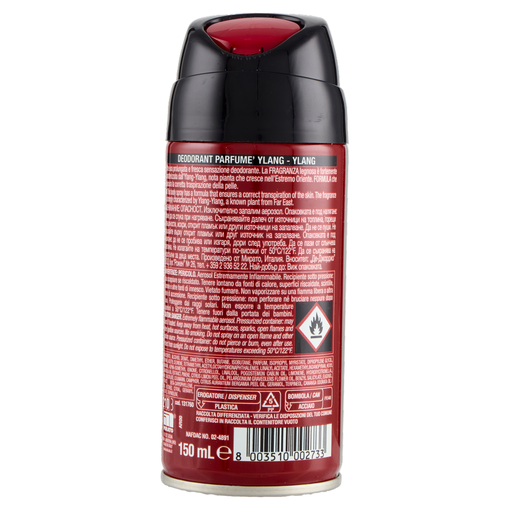 Intesa Pour Homme Deodorant Parfumé Ylang-Ylang Body Spray 150 mL