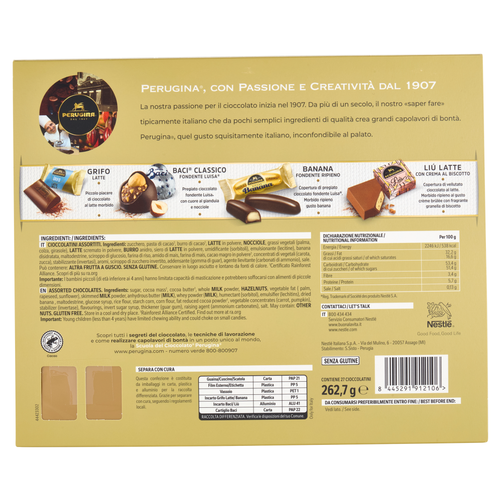 PERUGINA Le Specialità Cioccolatini Assortiti Scatola Regalo 262,7g