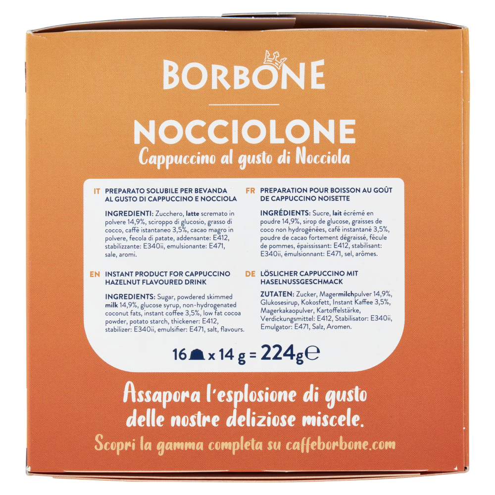Borbone Nocciolone Compatibili con Nescafé* Dolce Gusto* 16 Capsule 16 x 14 g