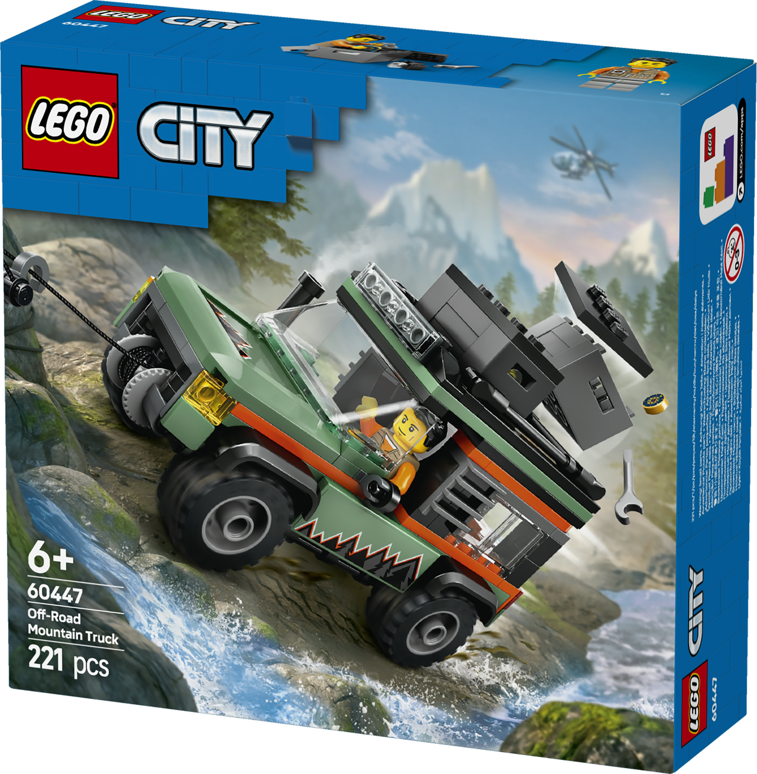 LEGO City 60447 Fuoristrada di Montagna 4x4 - Jeep Giocattolo da Costruire, Giochi per Bambini6+ con 1 Minifigure e Accessori