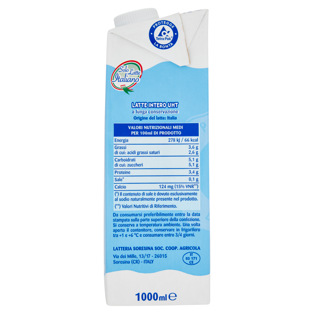Latte Milano Latte Intero UHT a lunga conservazione 1000 ml