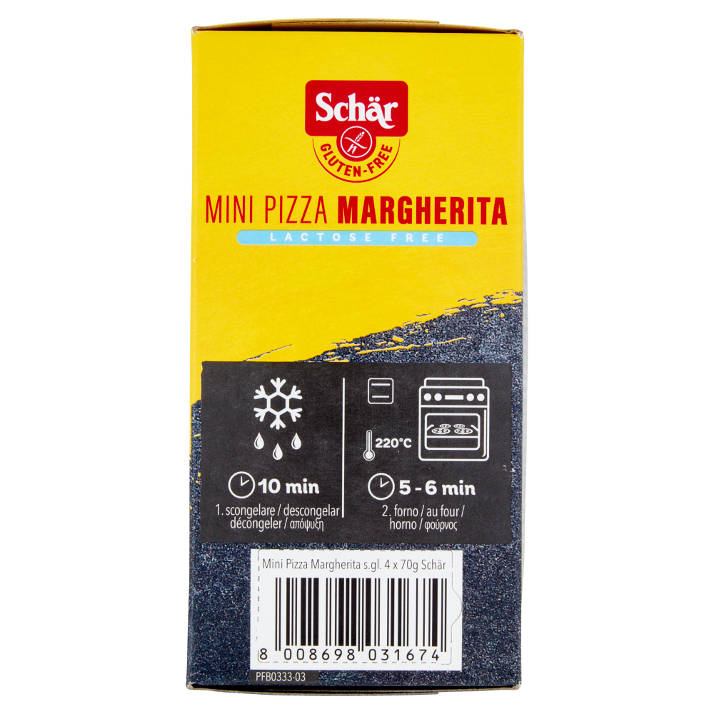 Schär Mini Pizza Margherita Lactose Free 4 x 70 g