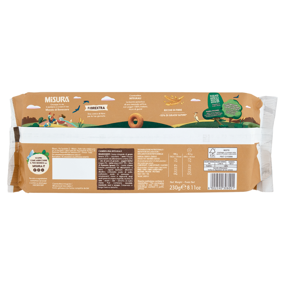 Misura Fibrextra 6 Ciambelline Integrali 230 g