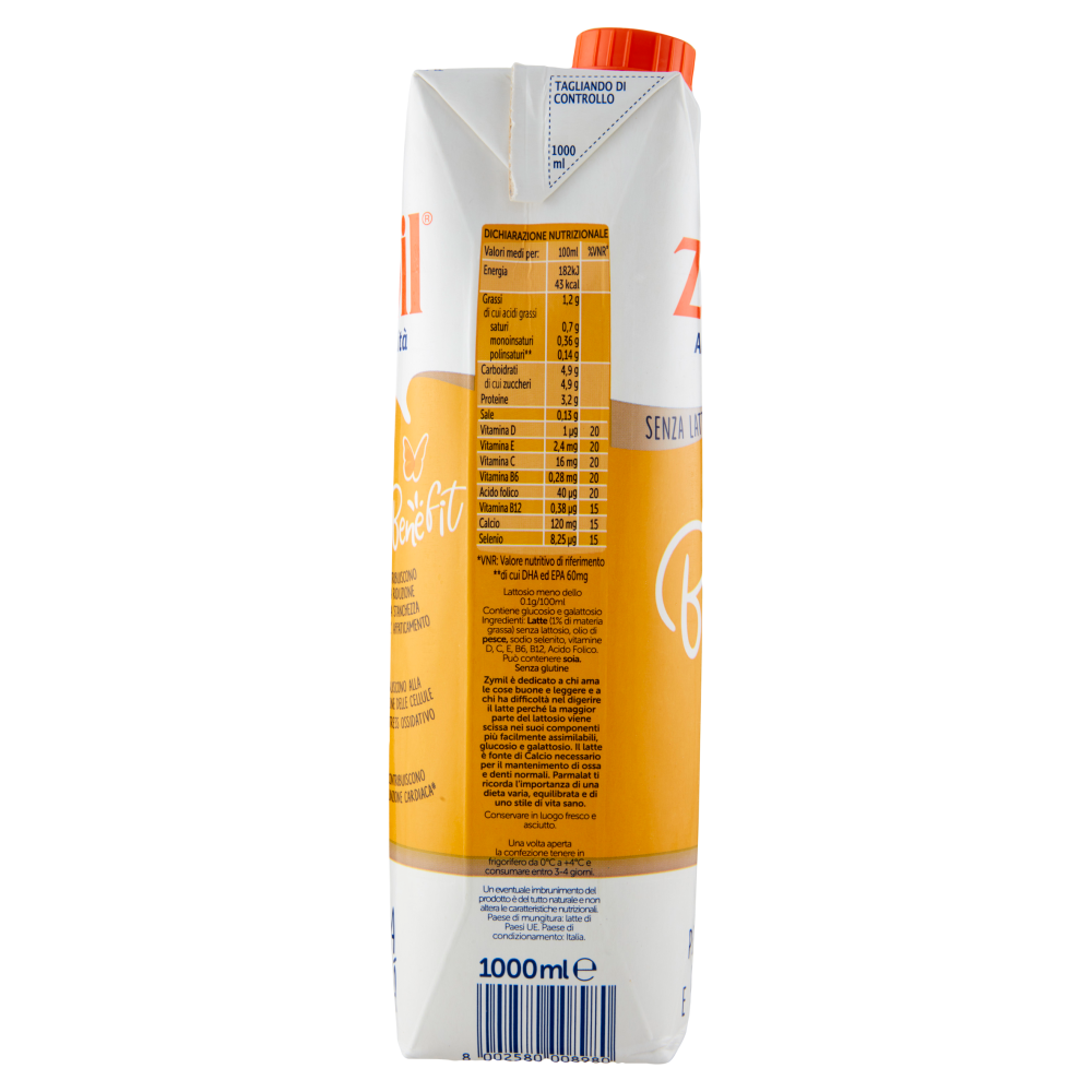 Zymil Alta Digeribilit&agrave; Senza Lattosio Benefit Forza e Vitalit&agrave; 1000 ml