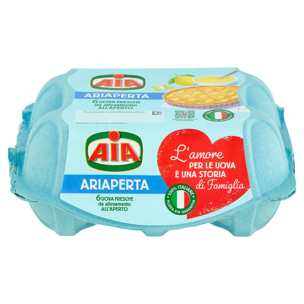 Aia Ariaperta 6 Uova Fresche da allevamento all'Aperto 330 g