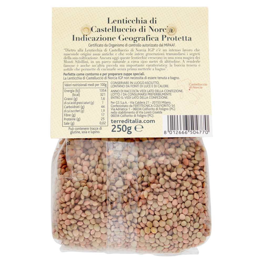 Terre d'Italia Lenticchia di Castelluccio di Norcia Indicazione Geografica Protetta 250 g