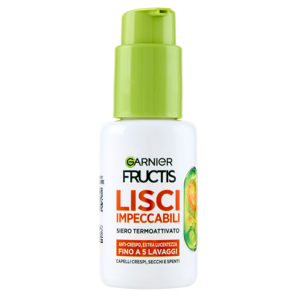 Garnier Fructis Lisci Impeccabili Siero Termoattivato, per Capelli Crespi, Secchi e Spenti, 50 ml