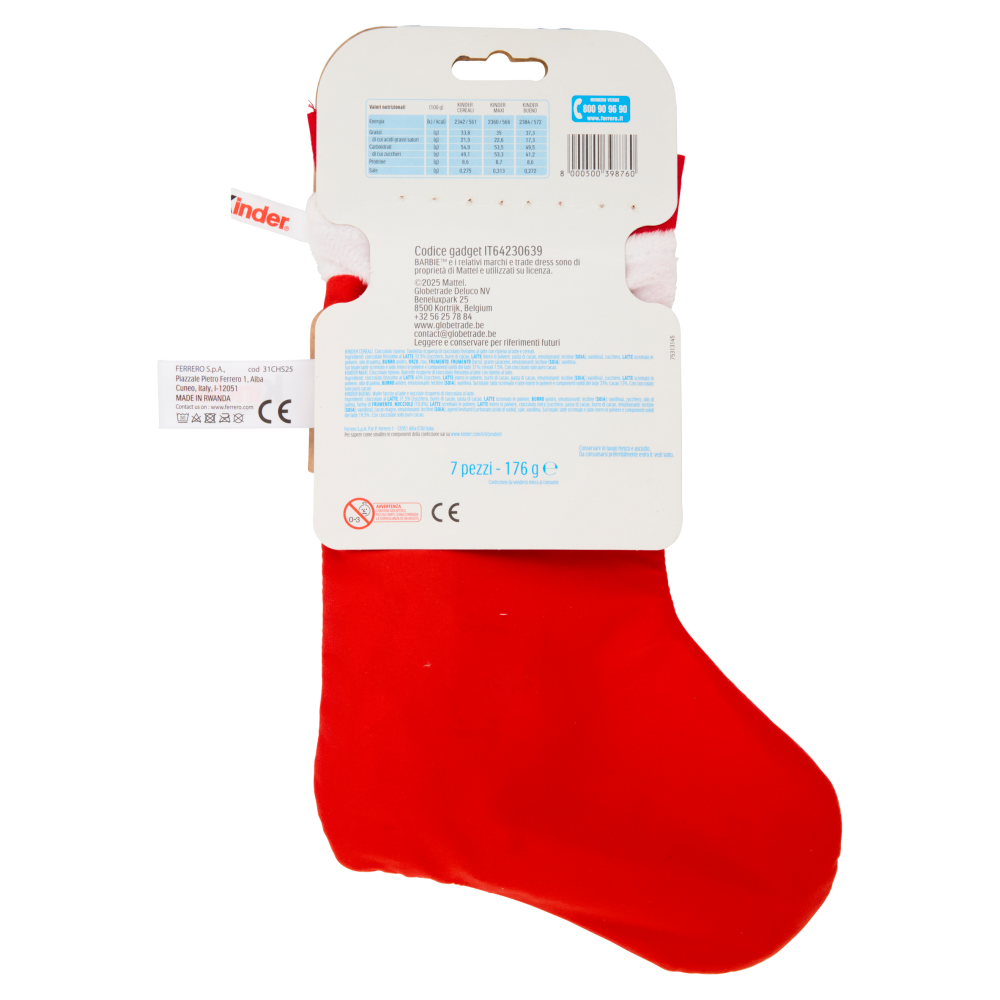 Kinder Happy Calza Maxi Barbie 7 pezzi 176 g