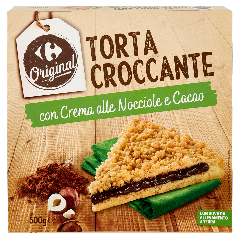 Carrefour Original Torta Croccante con Crema alle Nocciole e Cacao 500 g