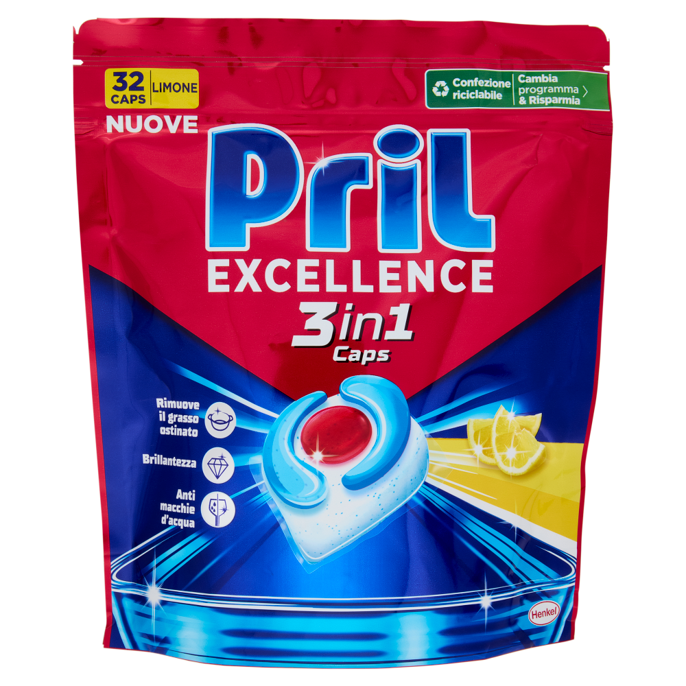 PRIL Excellence 3in1 Caps Limone 32pz (579,2g)