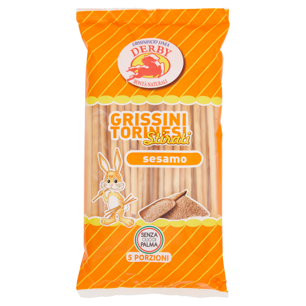 Grissinificio Linea Derby Grissini Torinesi Stirati sesamo 5 x 50 g