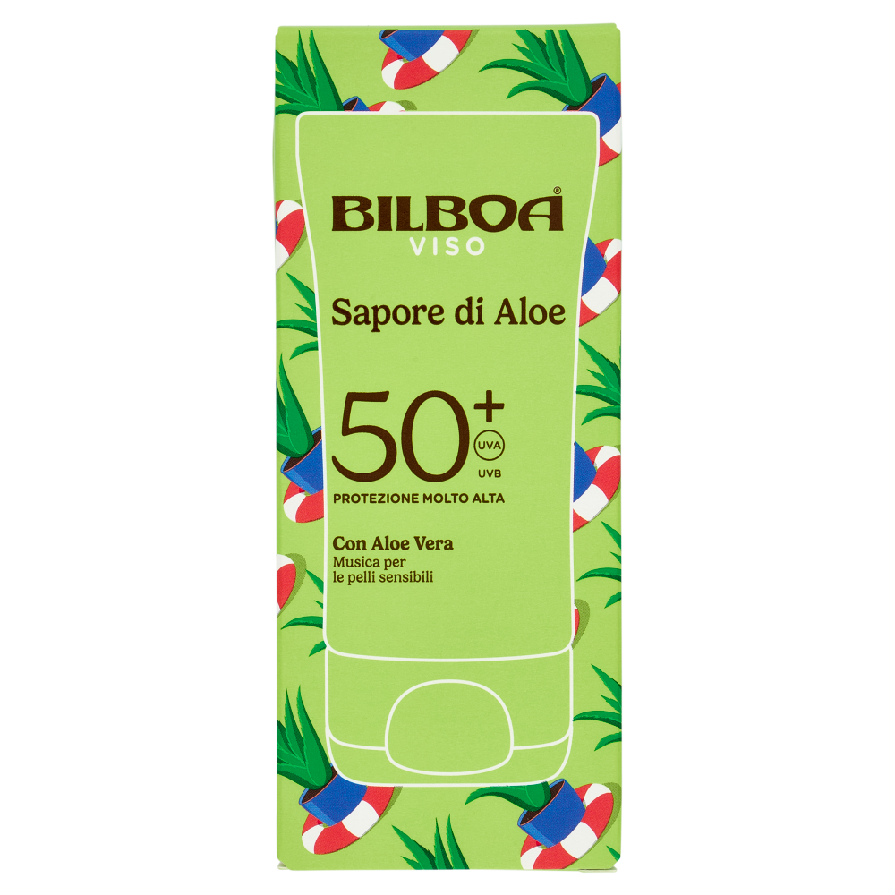 Bilboa Sapore di Aloe Viso 50+ Protezione Molto Alta con Aloe Vera 40 ml