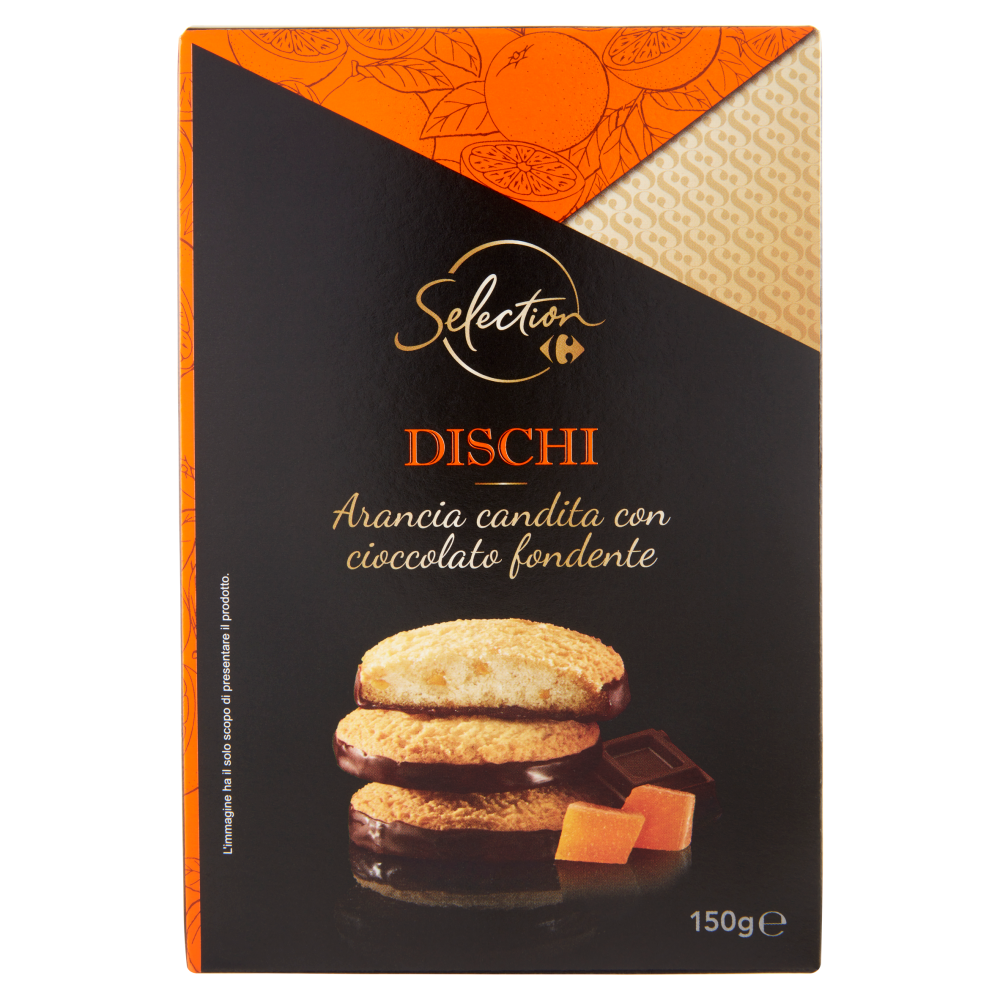Carrefour Selection Dischi Arancia candita con cioccolato fondente 150 g