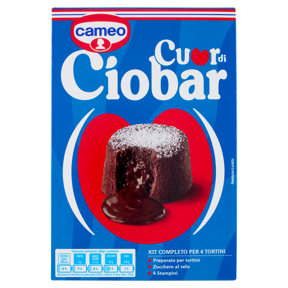cameo Cuor di Ciobar Kit Completo per 4 Tortini 233 g