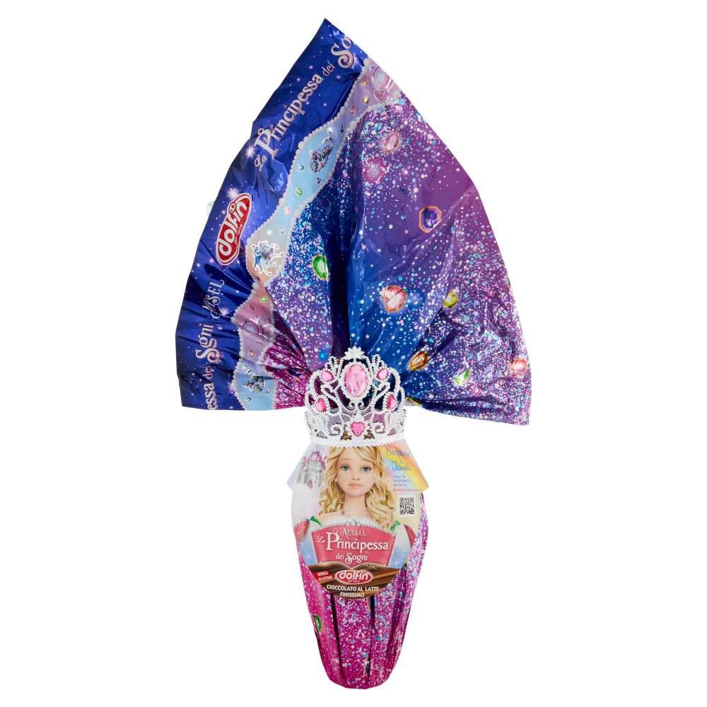 dolfin Uovo di Cioccolato al Latte Finissimo Alysel la Principessa dei Sogni + Corona 320 g