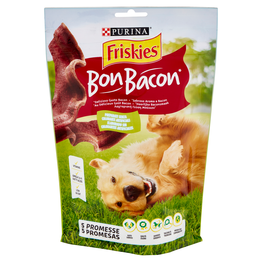 PURINA FRISKIES Bon Bacon Snack cane al gusto di Bacon busta 120 g