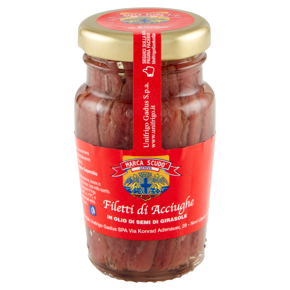 Marca Scudo Filetti di Acciughe in Olio di Semi di Girasole 80 g