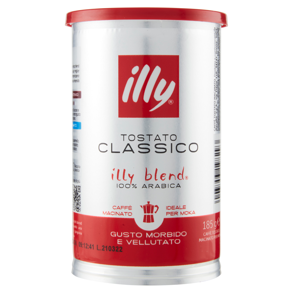 illy Tostato Classico Caffè Macinato Ideale per Moka 185 g